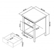 Hampstead Two Tone 1 Drawer Nightstand