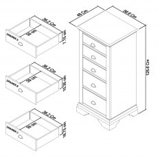 Hampstead Two Tone 5 Drawer Tall Chest