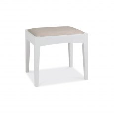 Hampstead White Stool - Pebble Grey Fabric