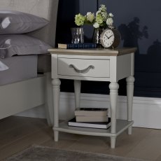 Montreux Grey Washed Oak & Soft Grey 1 Drawer Nightstand