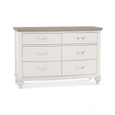 Montreux Grey Washed Oak & Soft Grey 6 Drawer Wide Chest