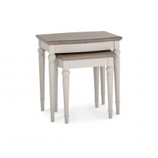 Montreux Grey Washed Oak & Soft Grey Nest Of Lamp Tables