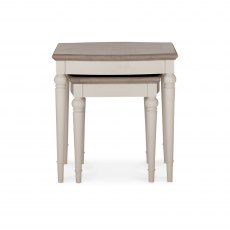 Montreux Grey Washed Oak & Soft Grey Nest Of Lamp Tables