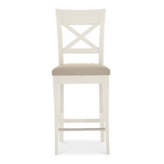 Montreux Antique White X Back Bar Stool - Ivory Bonded Leather (Pair)