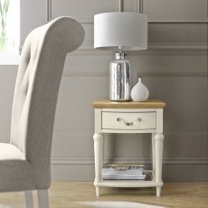 Montreux Pale Oak & Antique White Lamp Table With Drawer