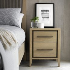 Rimini Aged Oak & Weathered Oak 2 Drawer Nightstand