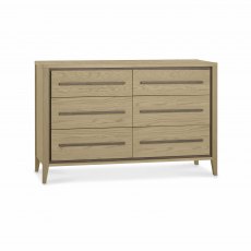 Rimini Aged Oak & Weathered Oak 6 Drawer Chest