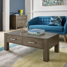 Turin Dark Oak Coffee Table With Drawers