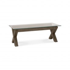 Turin Dark Oak Glass Coffee Table