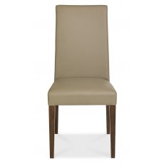 Miles Walnut Taper Back Chair - Olive Bonded Leather (Pair)