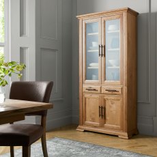 Belgrave Rustic Oak Display Cabinet