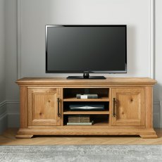 Belgrave Rustic Oak Wide Tv Unit