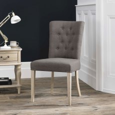 Bordeaux Chalk Oak Uph Chair -  Titanium Fabric (Pair)