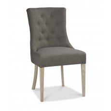 Bordeaux Chalk Oak Uph Scoop Chair -  Titanium Fabric (Pair)