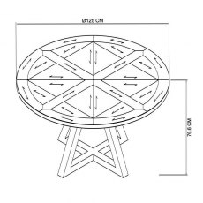 Indus Rustic Oak Circular Dining Table