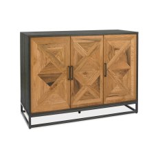 Indus Rustic Oak & Peppercorn Narrow Sideboard