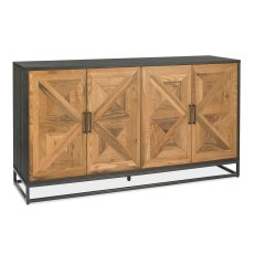 Indus Rustic Oak & Peppercorn Wide Sideboard