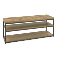 Indus Rustic Oak Open Entertainment Unit