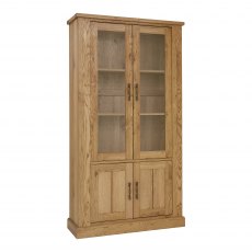 Westbury Rustic Oak Display Cabinet