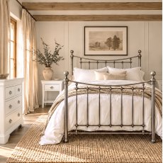 Isabelle Antique Nickel Double Bed Frame 135cm