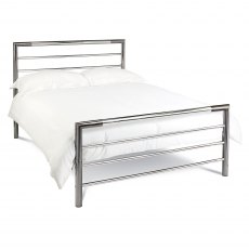 Urban Shiny Nickel & Black Nickel Bedstead Small Double 122cm