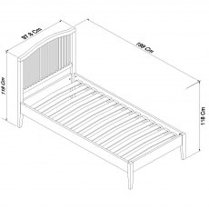 Ashby Soft Grey Slatted Bedstead Single 90cm