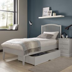 Ashby Soft Grey Slatted Bedstead Single 90cm