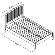 Ashby Soft Grey Slatted Bedstead Small Double 122cm