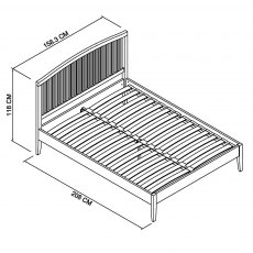 Ashby Soft Grey Slatted Bedstead King 150cm