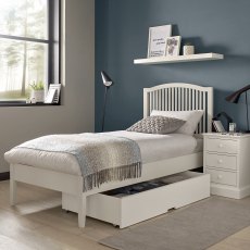 Ashby White Slatted Bedstead Single 90cm