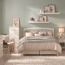 Ashby White Slatted Double Bed Frame 135cm