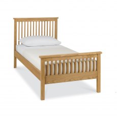 Atlanta Oak High Footend Bedstead Single 90cm