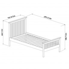 Atlanta Two Tone High Footend Bedstead Single 90cm