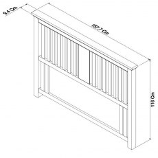 Hampstead Soft Grey & Pale Oak Headboard Slatted King 150cm