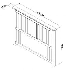 Hampstead Soft Grey & Walnut Slatted Headboard Double 135cm
