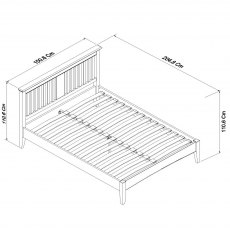 Hampstead Soft Grey & Pale Oak Slatted Bedstead Double 135cm