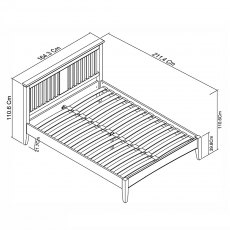 Hampstead Soft Grey & Pale Oak Slatted Bedstead King 150cm