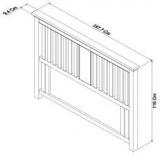 Hampstead White Headboard King 150cm