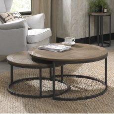 Chevron Weathered Ash Coffee Nest Of Tables