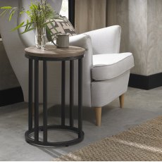 Chevron Weathered Ash Side Table