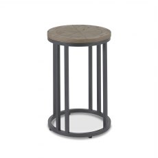 Chevron Weathered Ash Side Table