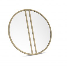 Chevron Satin Brass Mirror