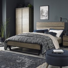 Tivoli Weathered Oak Low End Footend Bedstead Kingsize 150cm