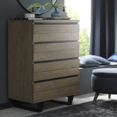 Tivoli Weathered Oak 4 Drawer Chest