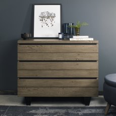 Tivoli Weathered Oak 3 Drawer Chest