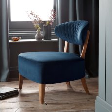 Margot Casual Chair - Dark Blue Velvet Fabric