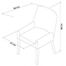 Ella Walnut Scoop Back Chair - Red (Pair)