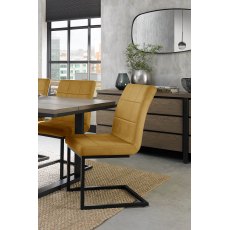 Lewis - Mustard Velvet Fabric with Black Frame (Pair)