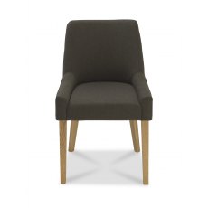 Ella Light Oak Scoop Back Chair - Black Gold Fabric  (Pair)