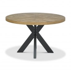 Ellipse Rustic Oak 4 Seat Circular Dining Table